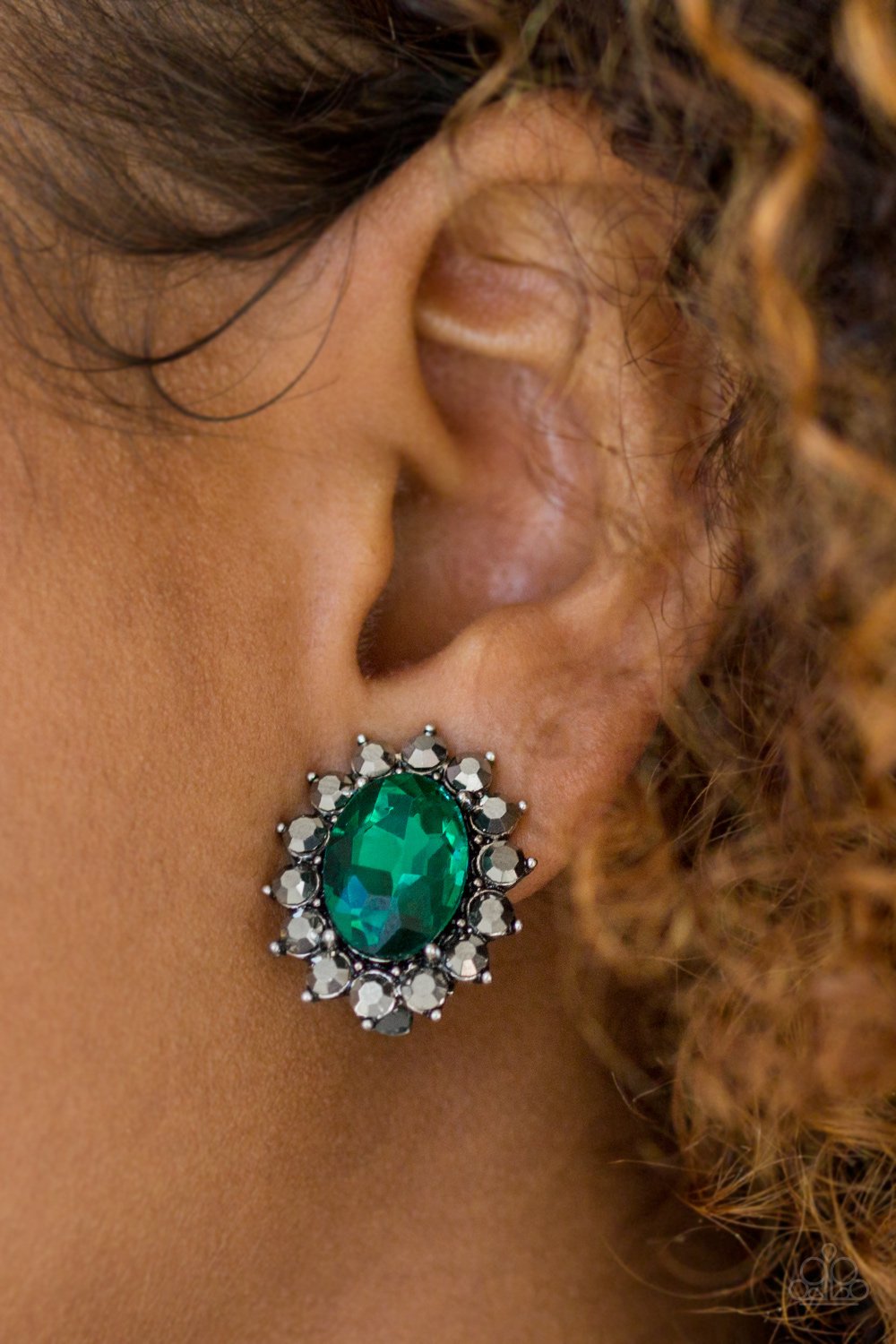 Paparazzi Gala Glamour Green Clip-On Earrings