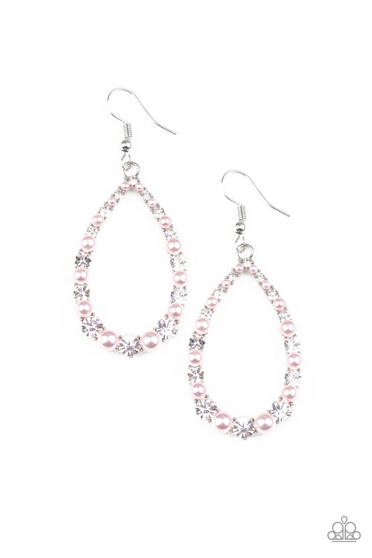 Paparazzi Gala Go-Getter Pink Fishhook Earrings