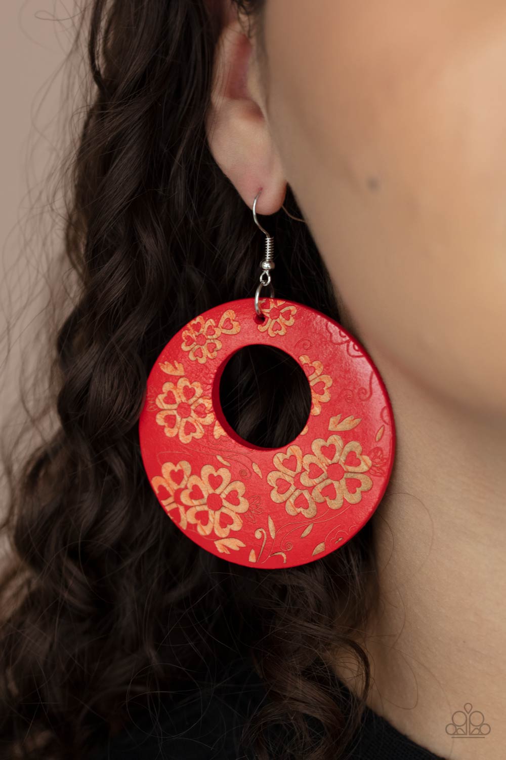 Paparazzi Galapagos Garden Party Red Fishhook Earrings