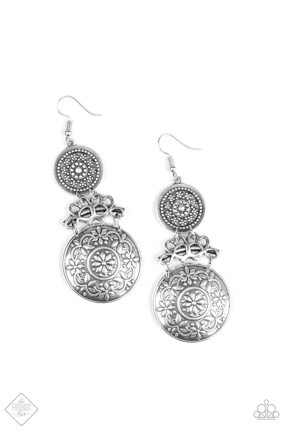 Paparazzi Fashion Fix Glimpses of Malibu August 2020 - Garden Adventure Silver Fishhook Earrings