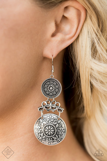 Paparazzi Fashion Fix Glimpses of Malibu August 2020 - Garden Adventure Silver Fishhook Earrings