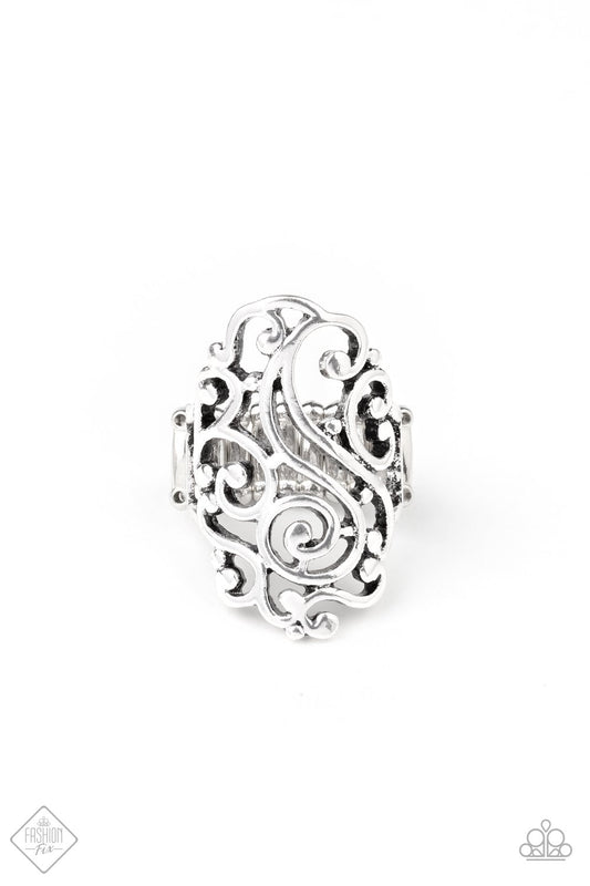 Paparazzi Garden Bliss Silver Ring - Fashion Fix Glimpses Of Malibu May 2020
