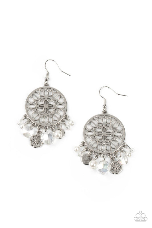 Paparazzi Garden Dreamcatcher White Fishhook Earrings - P5WH-WTXX-222XX