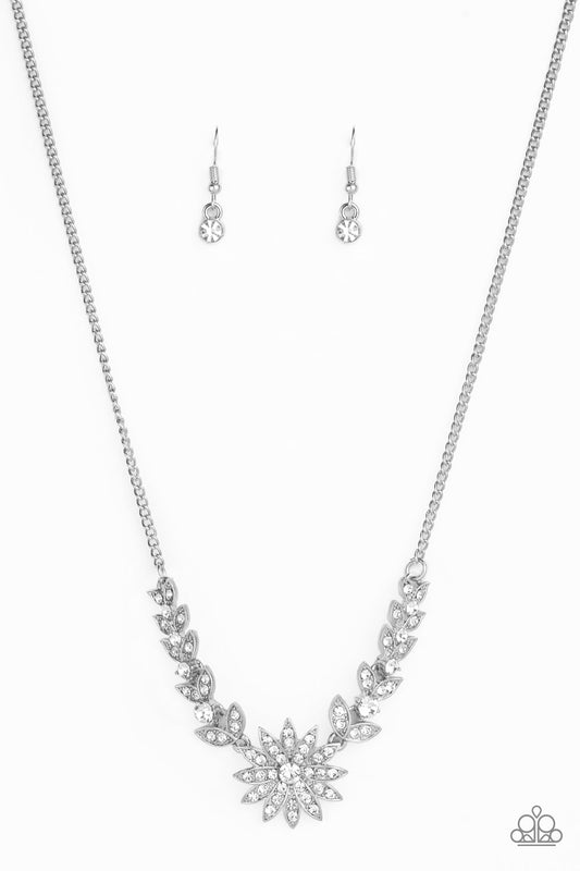 Paparazzi Garden Glamour White Short Necklace - Life of the Party January 2019