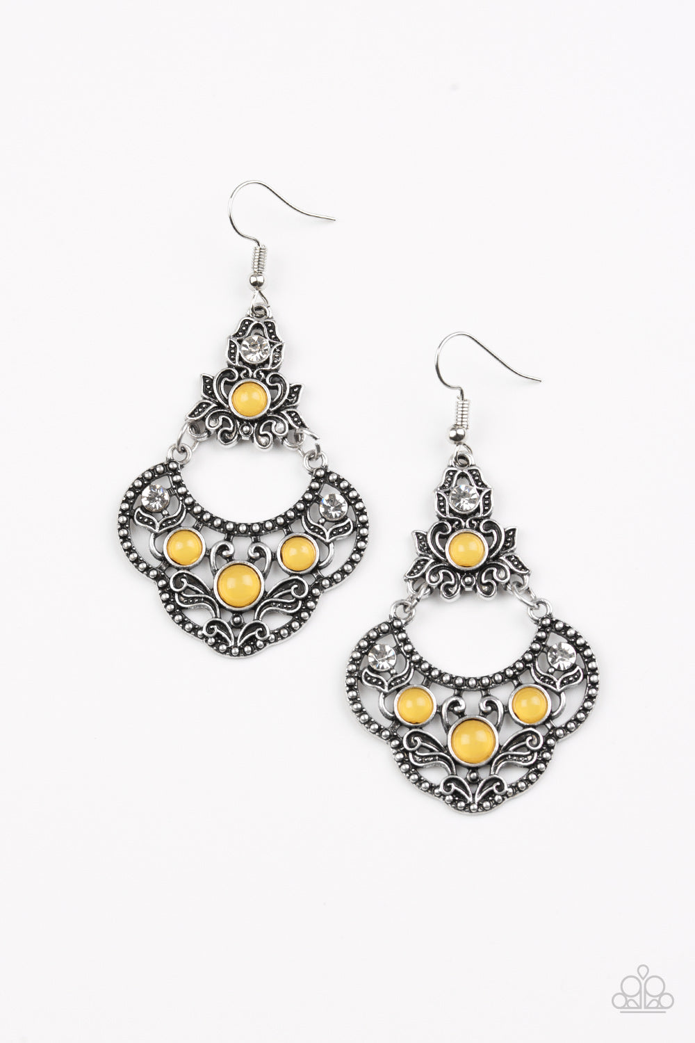 Paparazzi Garden State Glow Yellow Fishhook Earrings