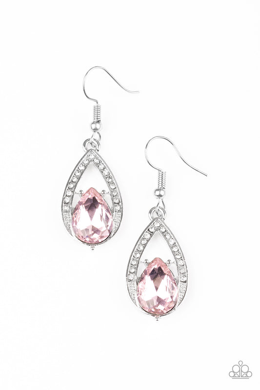 Paparazzi Gatsby Grandeur Pink Fishhook Earrings