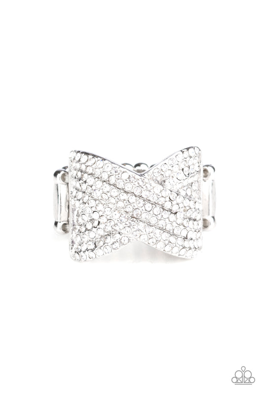 Paparazzi Girl Boss Glitter White Ring