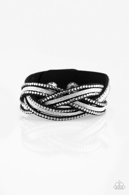 Paparazzi Girls Do It Better Silver Single Wrap Snap Bracelet - P9DI-URSV-149XX