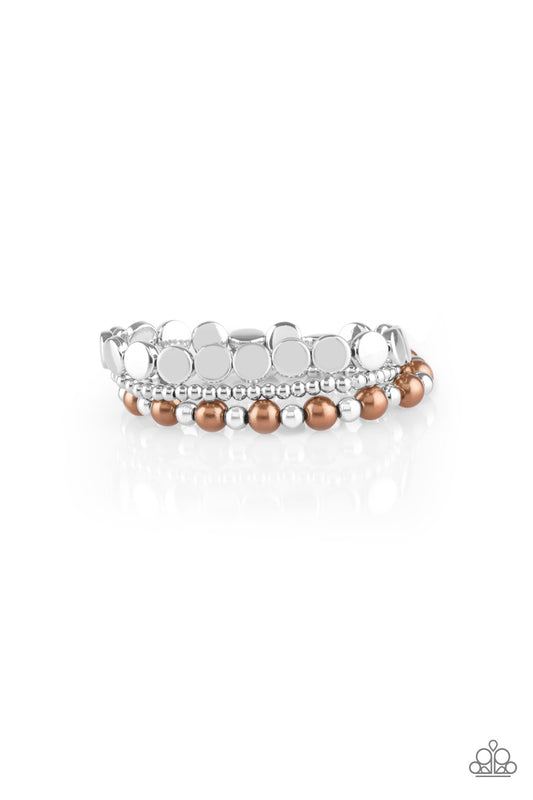 Paparazzi Girly Girl Glamour Brown Stretch Bracelet