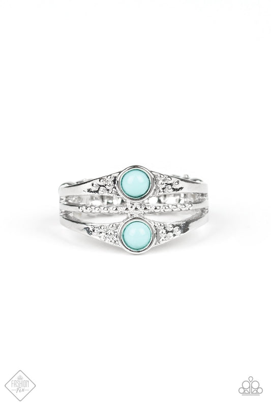 Paparazzi Give It Your ZEST Blue Ring - Fashion Fix Glimpses Of Malibu June 2019