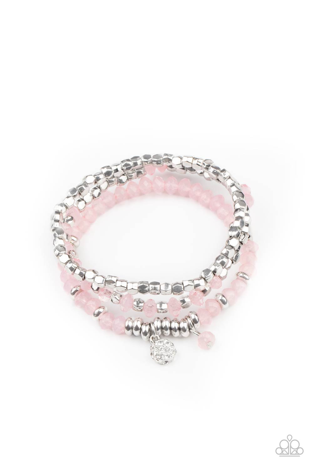 Paparazzi Glacial Glimmer Pink Stretch Bracelet