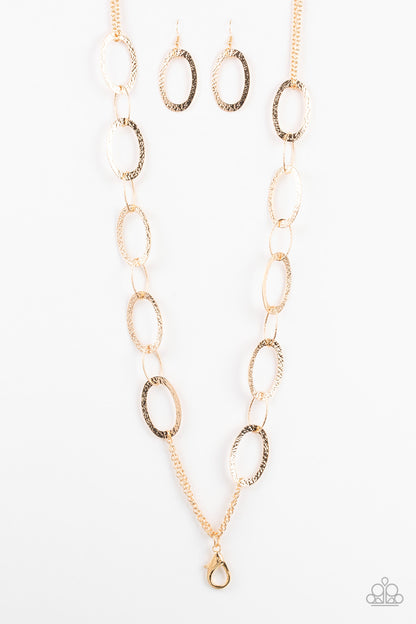 Paparazzi Glimmer Goals Gold Lanyard Long Necklace