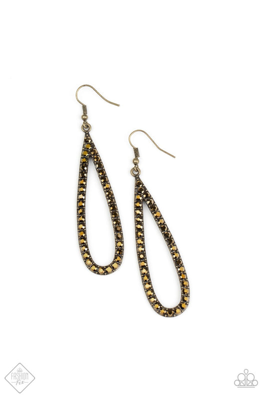 Paparazzi Glitzy Goals Brass Fishhook Earrings - Fashion Fix Magnificent Musings August 2020