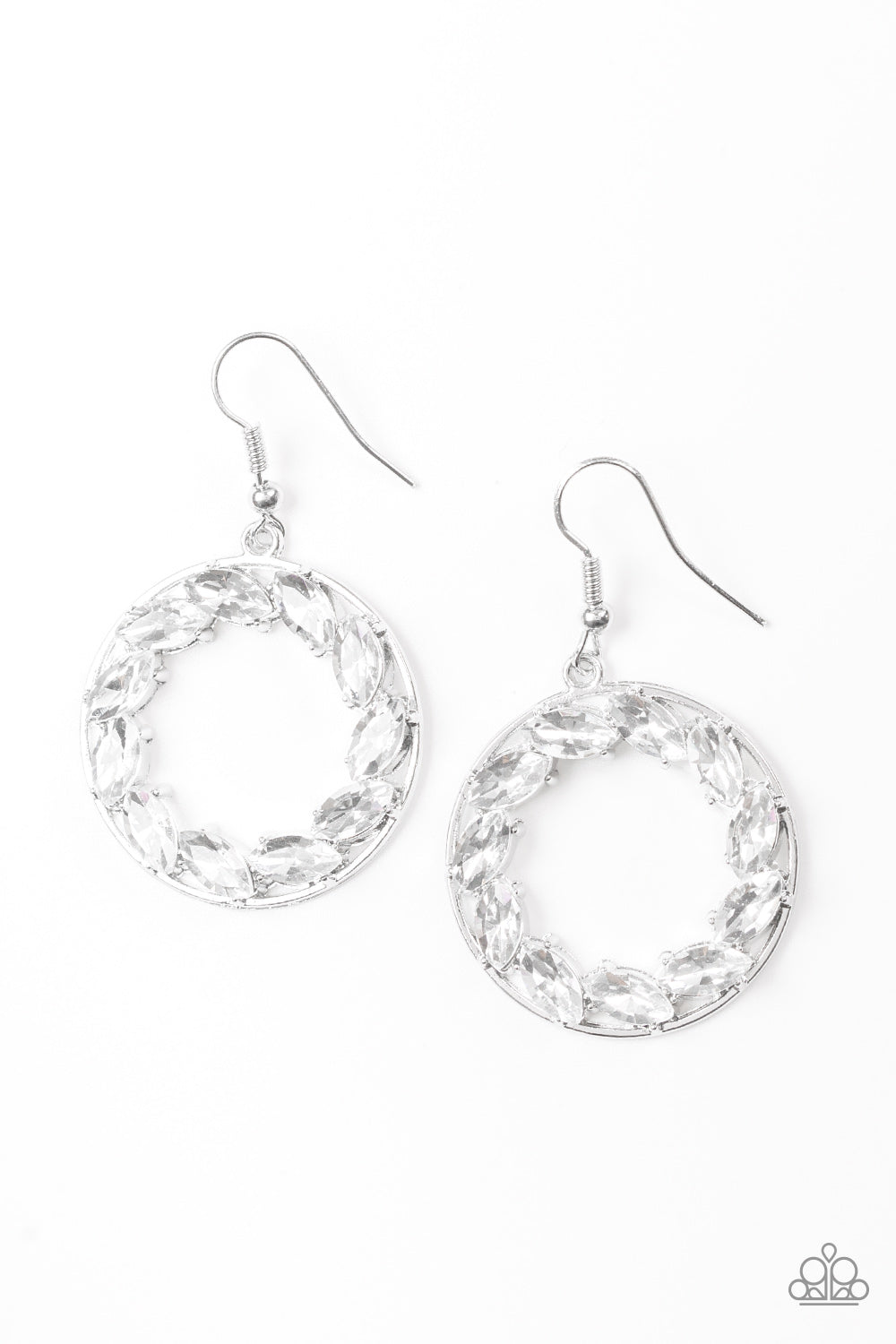 Paparazzi Global Glow White Fishhook Earrings - P5RE-WTXX-335XX