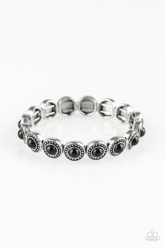 Paparazzi Globetrotter Goals Black Stretch Bracelet