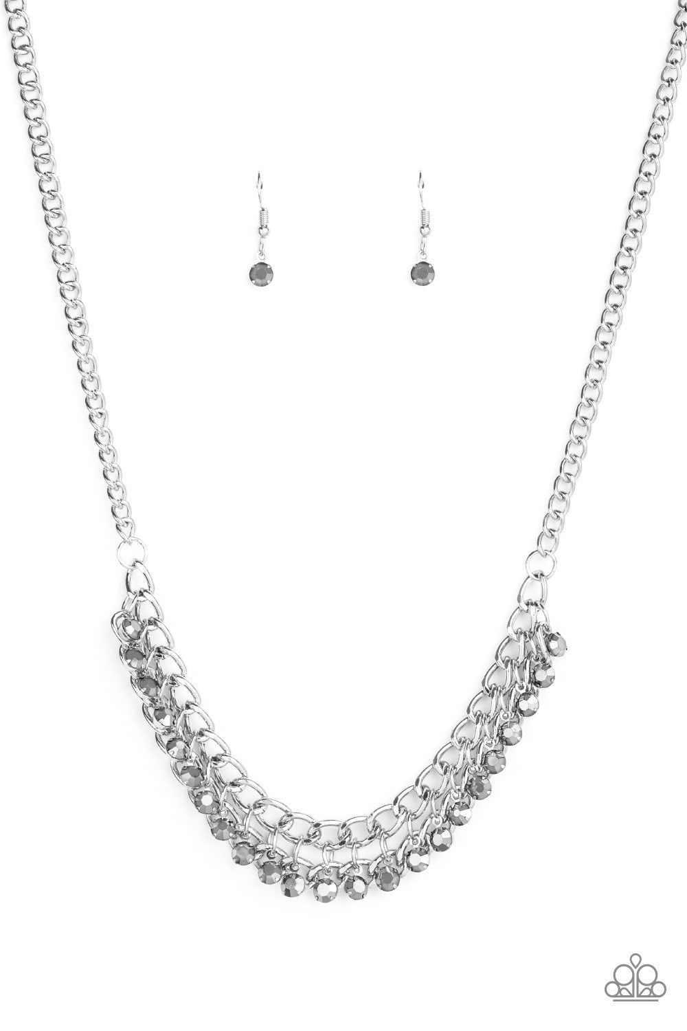 Paparazzi Glow and Grind Silver Short Necklace