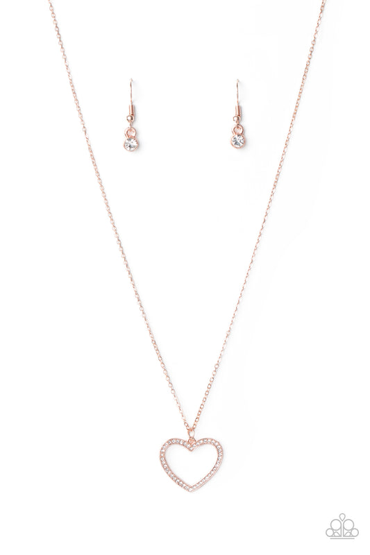 Paparazzi GLOW By Heart Rose Gold Short Necklace