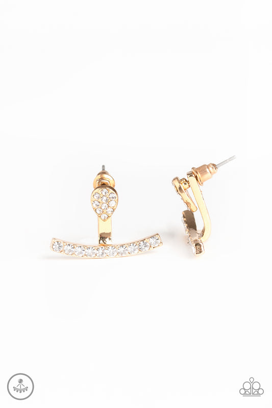 Paparazzi Glowing Glimmer Gold Jacket Post Earrings - P5PO-GDXX-078XX