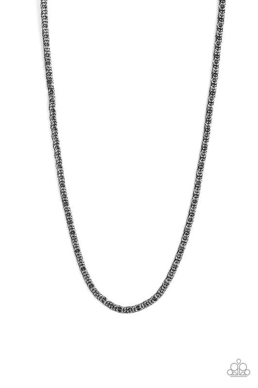 Paparazzi Go Down Fighting Black Men's Short Necklace