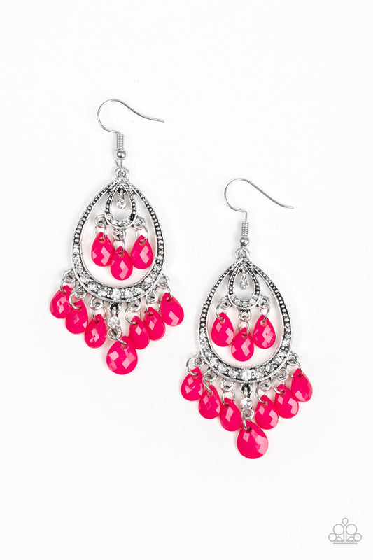 Paparazzi Gorgeously Genie Pink Fishhook Earrings