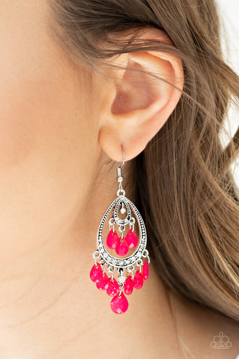 Paparazzi Gorgeously Genie Pink Fishhook Earrings