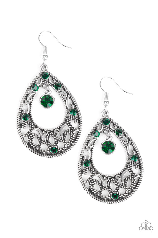Paparazzi Gotta Get That Glow Green Fishhook Earrings - P5RE-GRXX-121XX