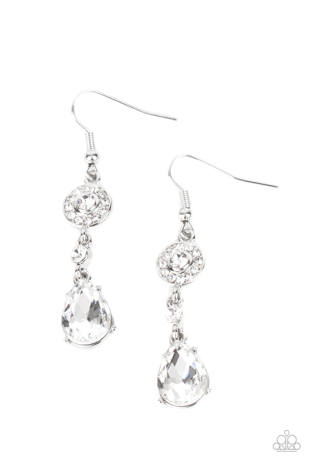 Paparazzi Graceful Glimmer White Fishhook Earrings