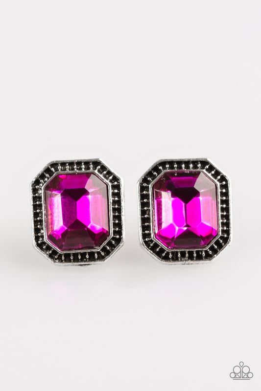 Paparazzi Grand GLAM Pink Post Earrings