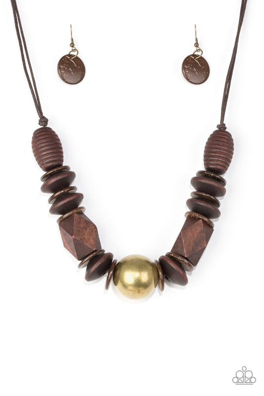 Paparazzi Grand Turks Getaway Brass Short Necklace