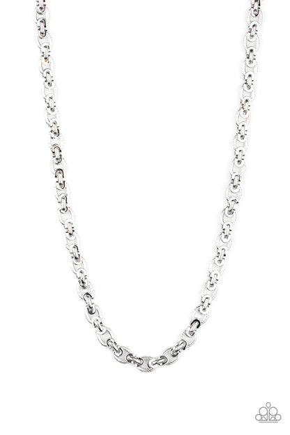 Paparazzi Grit and Gridiron Men's Silver Necklace - Convention 2020