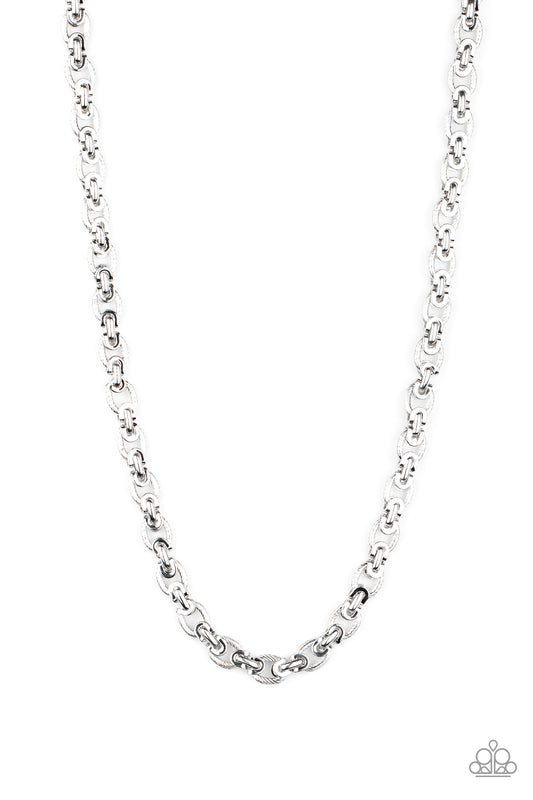 Paparazzi Grit and Gridiron Men's Silver Necklace - Convention 2020