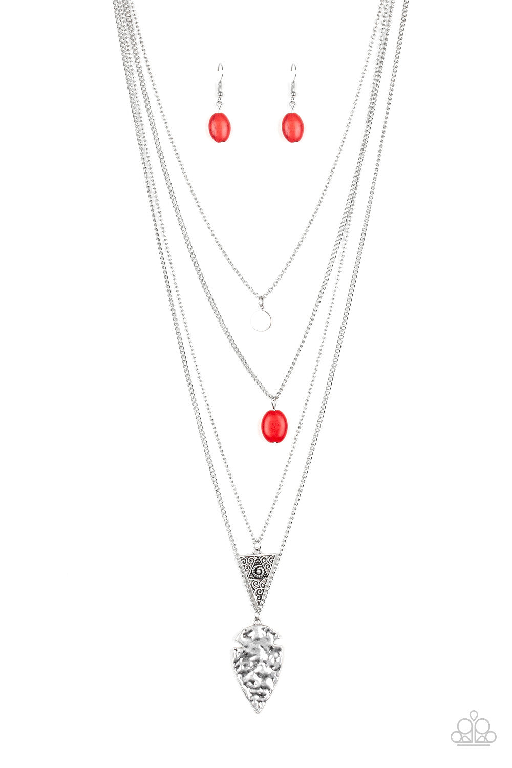 Paparazzi Grounded In ARTIFACT Red Long Necklace