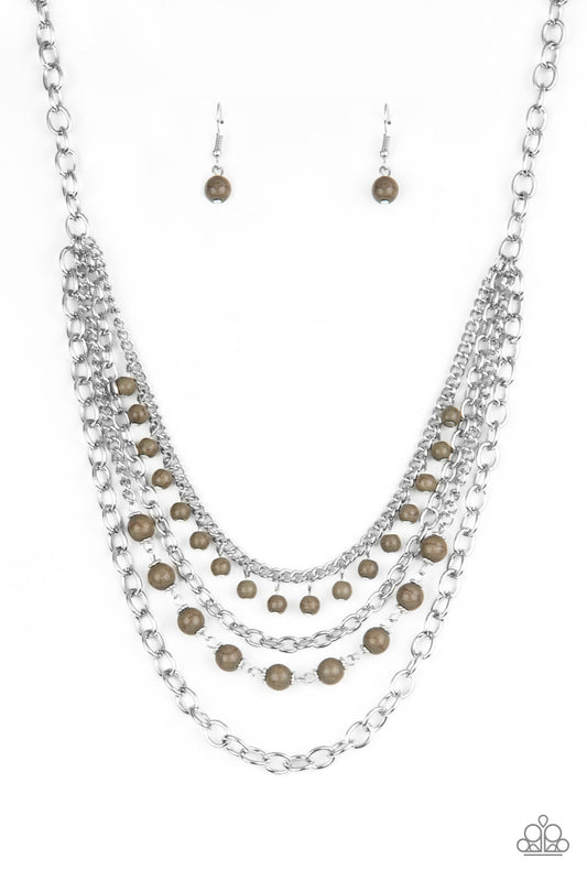 Paparazzi Ground Forces Green Short Necklace