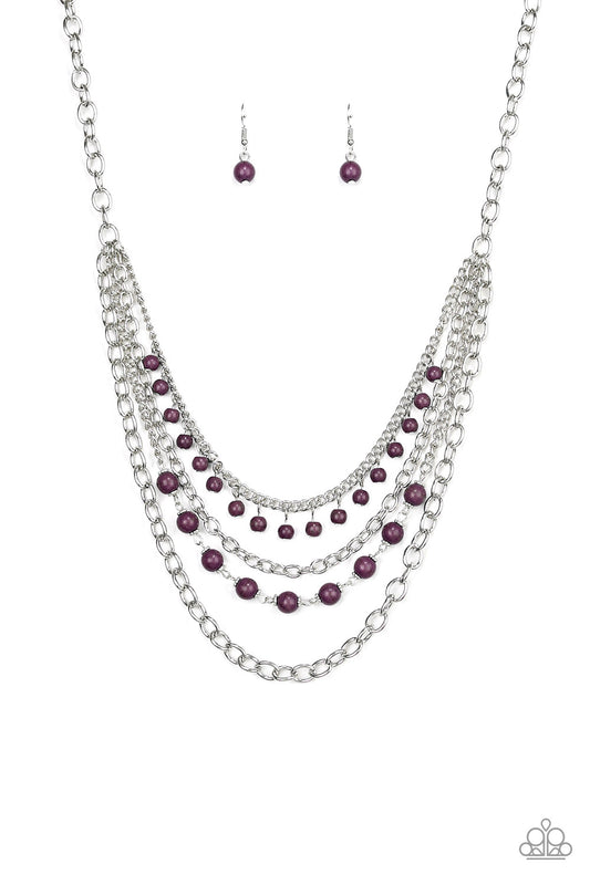 Paparazzi Ground Forces Purple Short Necklace