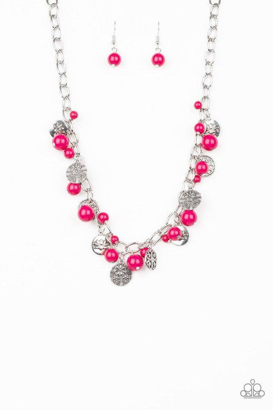 Paparazzi Guru Garden Pink Short Necklace