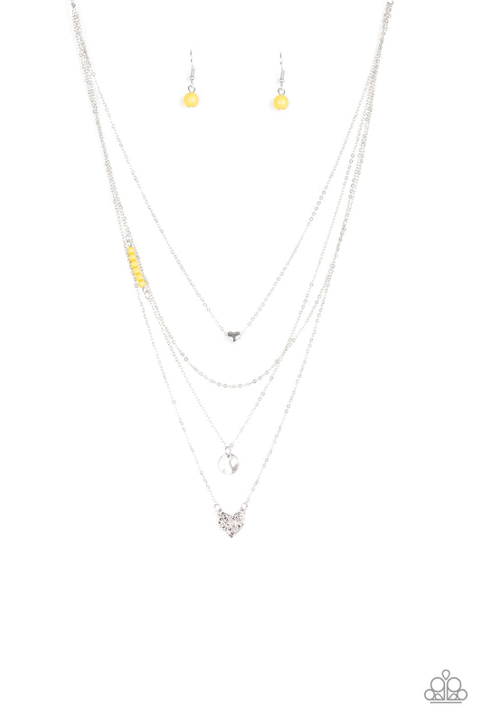 Paparazzi Gypsy Heart Yellow Short Necklace - P2DA-YWXX-051XX