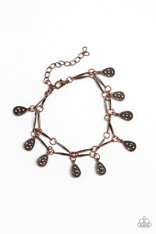Paparazzi Gypsy Glee Copper Clasp Bracelet - P9WH-CPXX-106BV