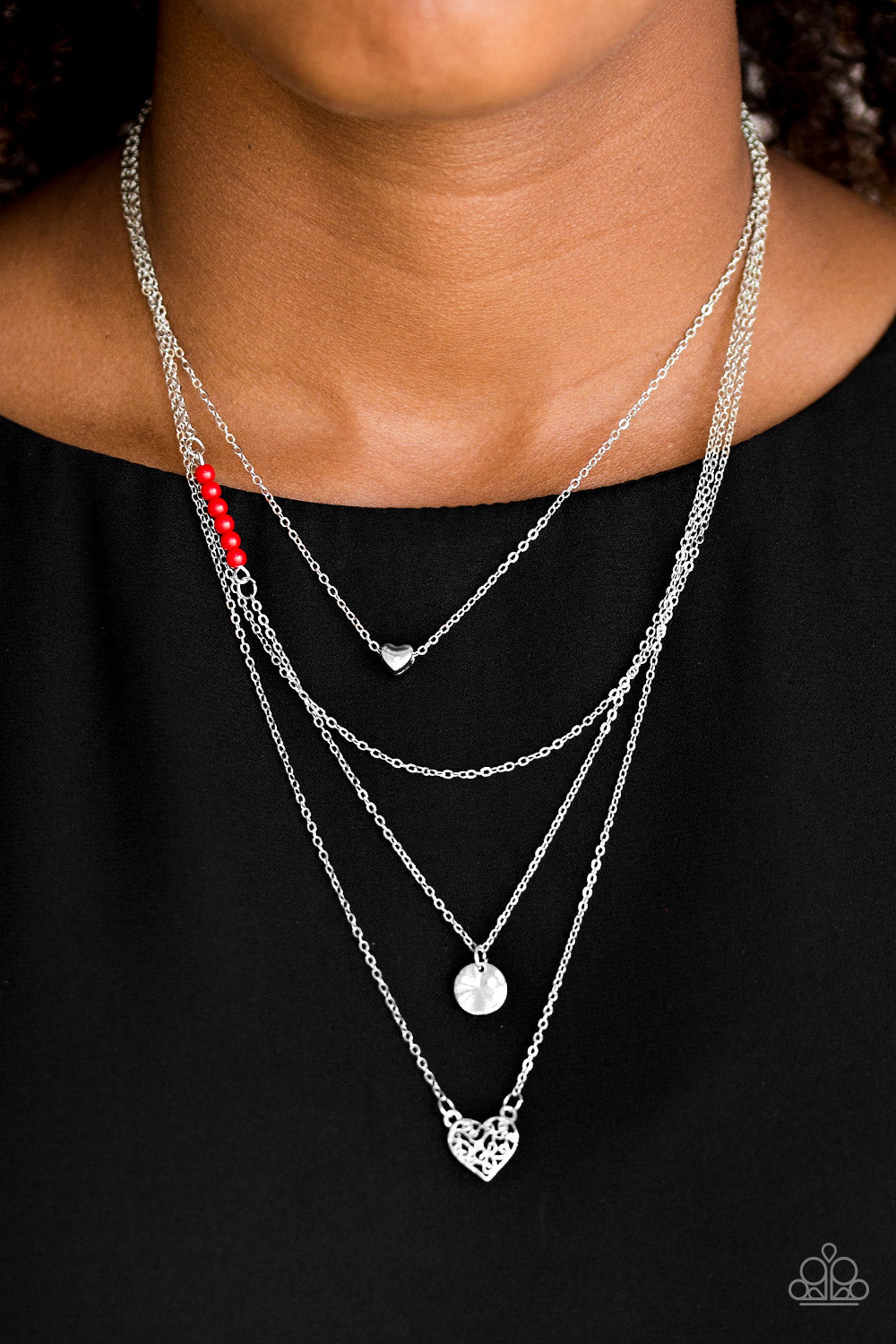 Red heart store paparazzi necklace