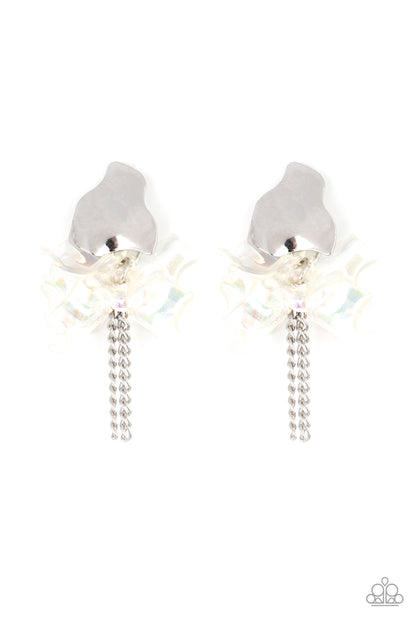 Paparazzi Harmonically Holographic White Post Earrings - P5PO-WTXX-266XX