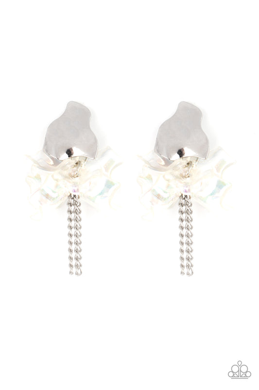 Paparazzi Harmonically Holographic White Post Earrings - P5PO-WTXX-266XX