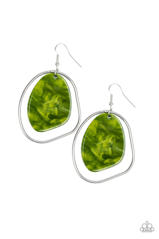 Paparazzi HAUTE Toddy Green Fishhook Earrings