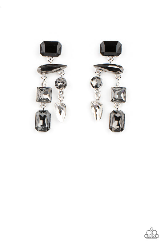 Paparazzi Hazard Pay Silver Post Earrings