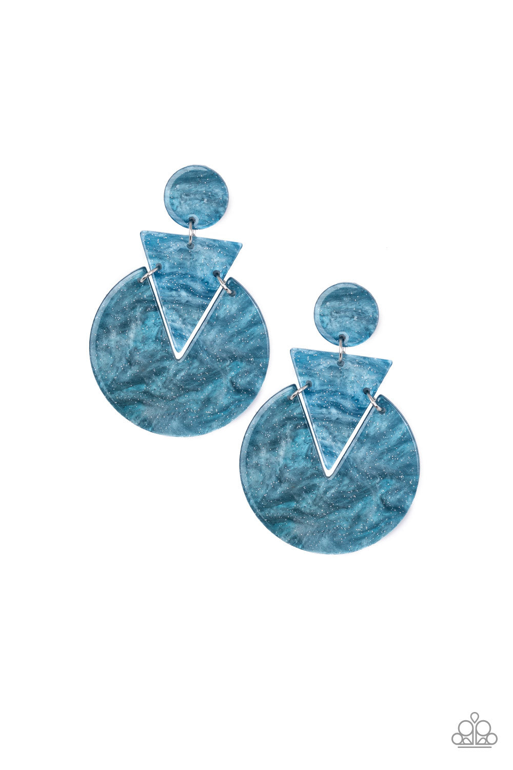 Paparazzi Head Under WATERCOLORS Blue Acrylic Post Earrings