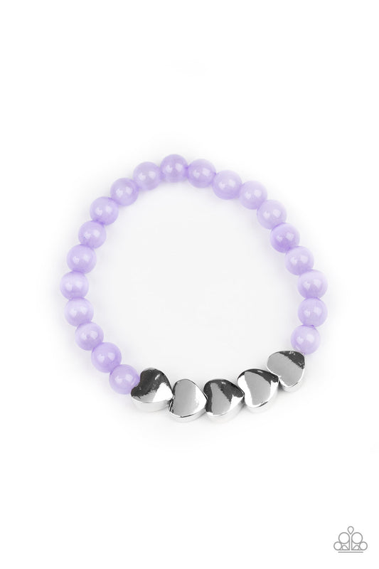 Paparazzi Heart-Melting Glow Purple Stretch Bracelet