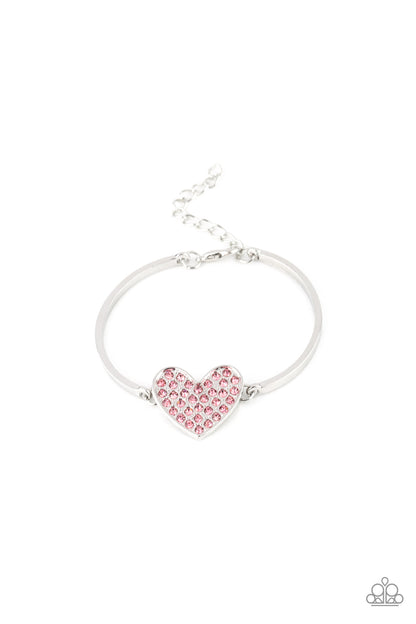 Paparazzi Heart-Stopping Shimmer Pink Clasp Bracelet