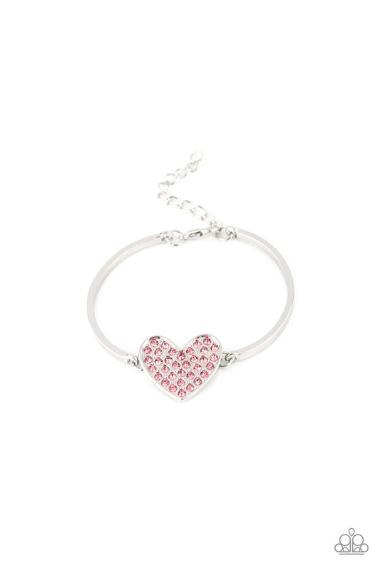 Paparazzi Heart-Stopping Shimmer Pink Clasp Bracelet