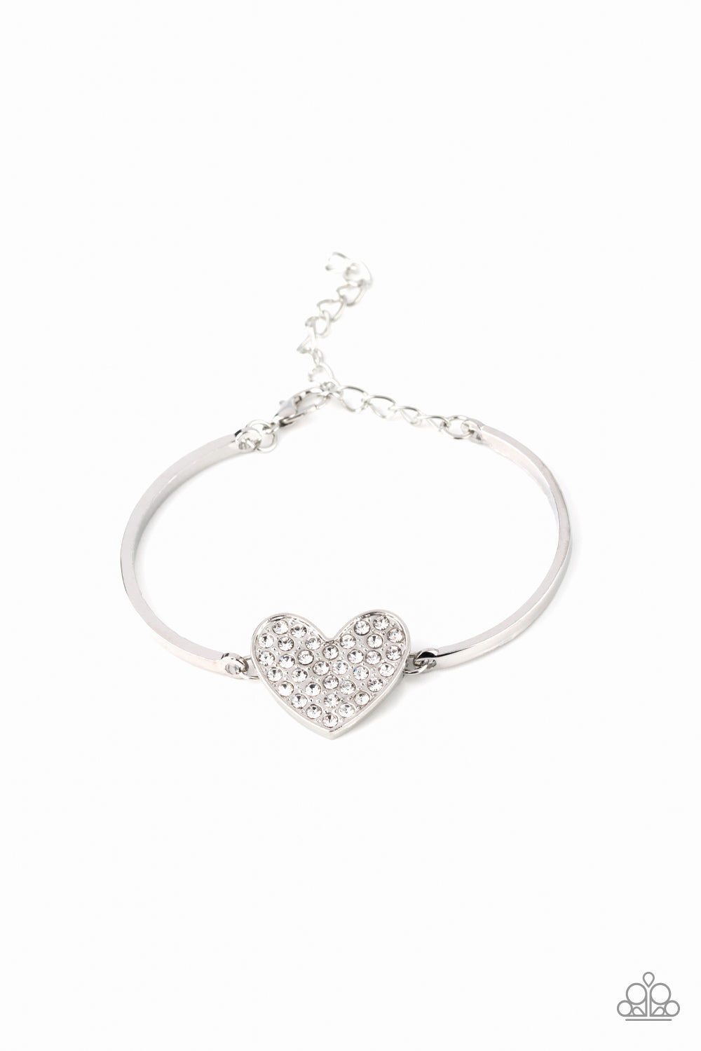 Paparazzi Heart-Stopping Shimmer White Clasp Bracelet