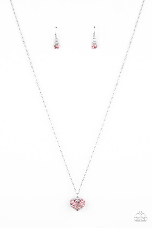 Paparazzi Heart-Warming Glow Pink Short Necklace