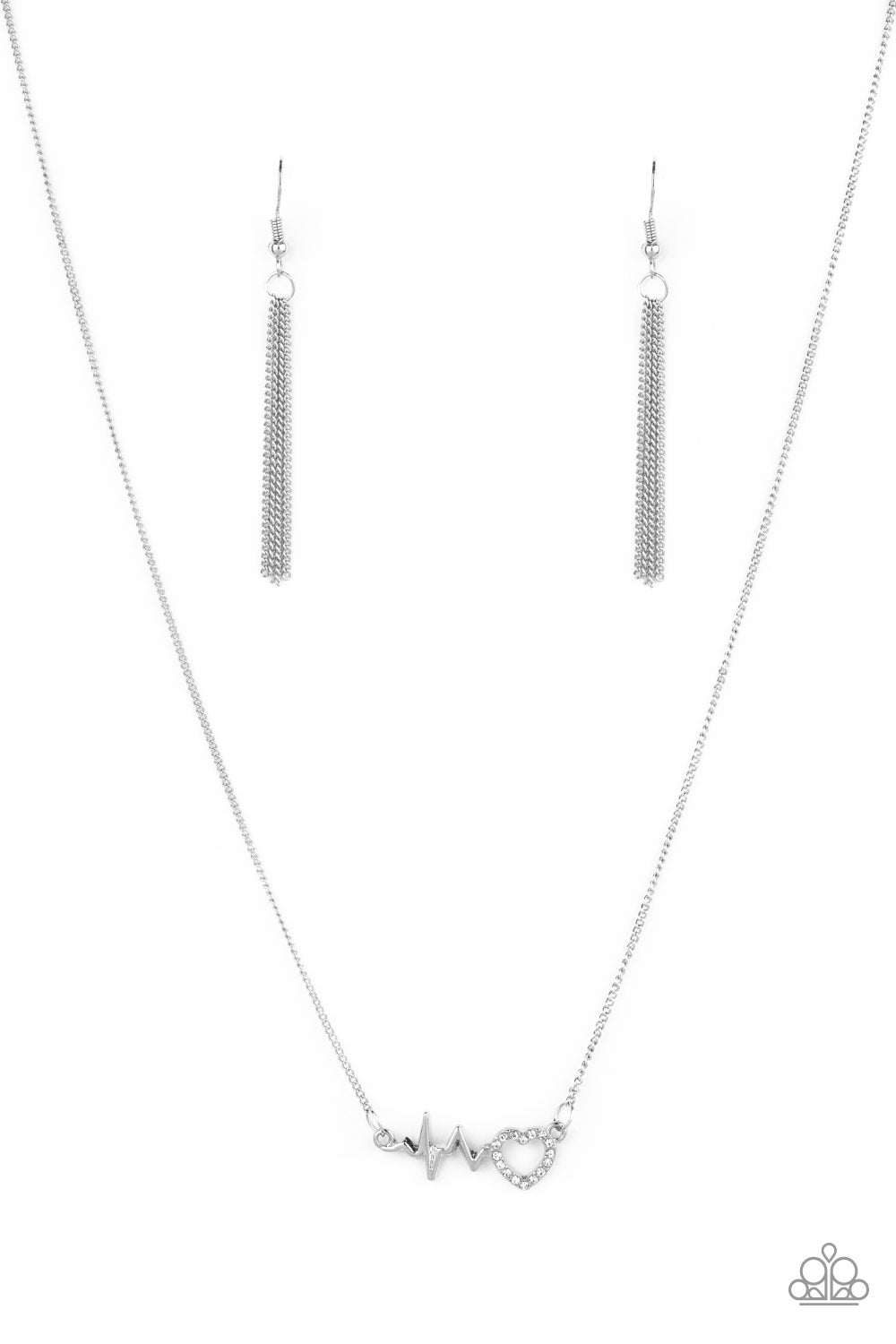 Tassel Tease - White and Silver Necklace - Paparazzi Accessories –  Bejeweled Accessories By Kristie