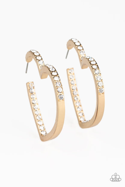 Paparazzi Heartbreaker Gold Post Hoop Earrings